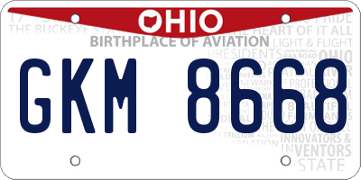 OH license plate GKM8668