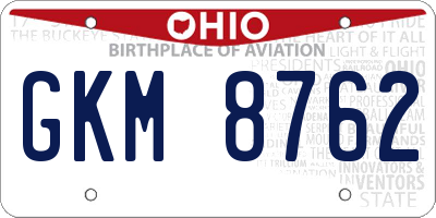 OH license plate GKM8762