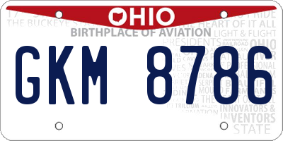 OH license plate GKM8786