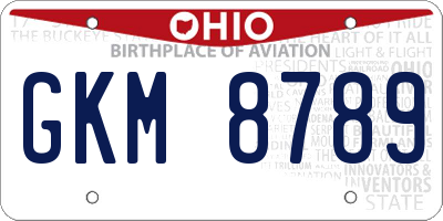 OH license plate GKM8789