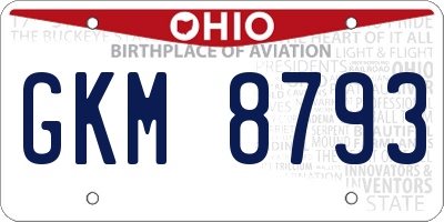 OH license plate GKM8793
