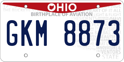 OH license plate GKM8873