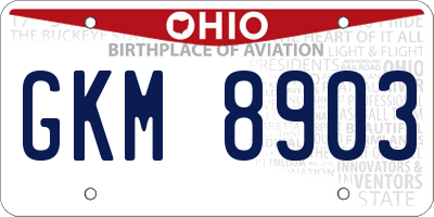 OH license plate GKM8903