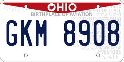 OH license plate GKM8908