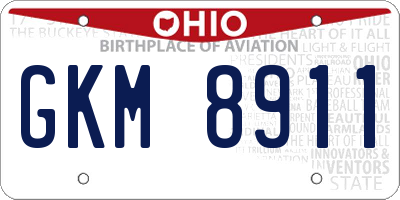 OH license plate GKM8911
