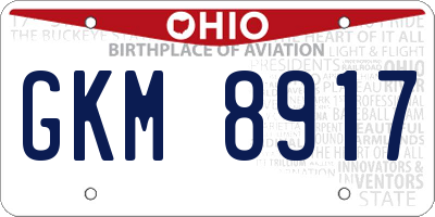 OH license plate GKM8917