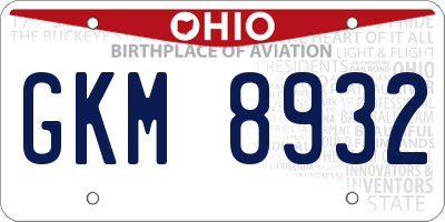 OH license plate GKM8932