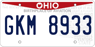 OH license plate GKM8933