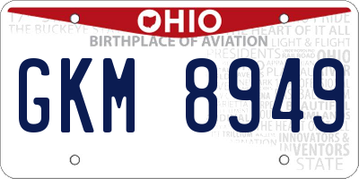 OH license plate GKM8949