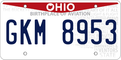 OH license plate GKM8953