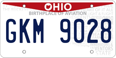 OH license plate GKM9028