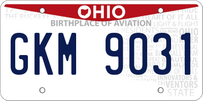 OH license plate GKM9031