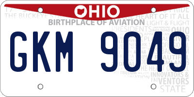 OH license plate GKM9049