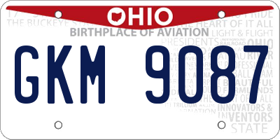 OH license plate GKM9087