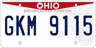 OH license plate GKM9115