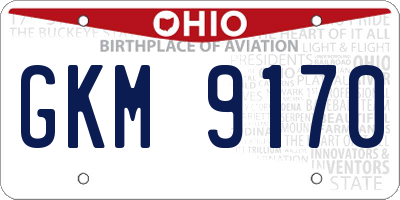 OH license plate GKM9170