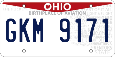 OH license plate GKM9171