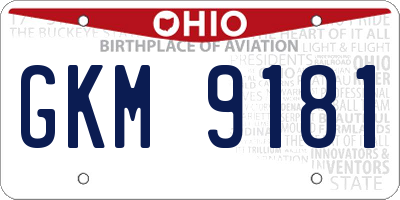 OH license plate GKM9181