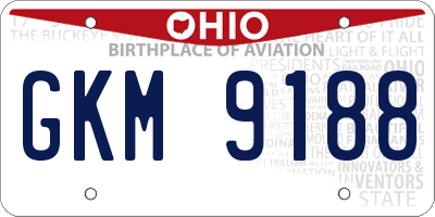 OH license plate GKM9188