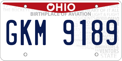 OH license plate GKM9189