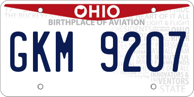OH license plate GKM9207