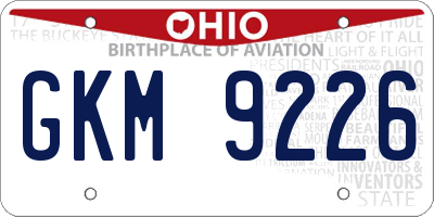 OH license plate GKM9226