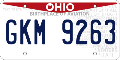 OH license plate GKM9263