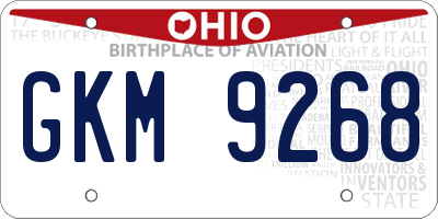 OH license plate GKM9268