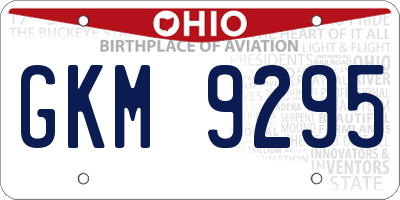OH license plate GKM9295