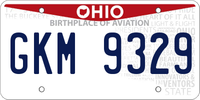 OH license plate GKM9329