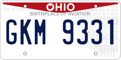 OH license plate GKM9331