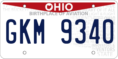 OH license plate GKM9340
