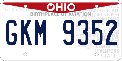 OH license plate GKM9352