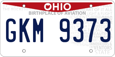 OH license plate GKM9373