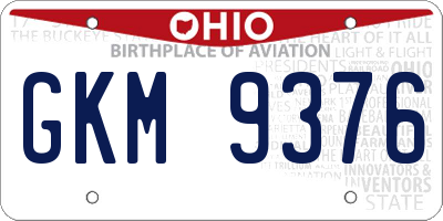 OH license plate GKM9376