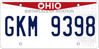 OH license plate GKM9398