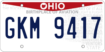 OH license plate GKM9417