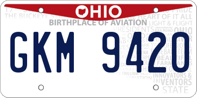 OH license plate GKM9420