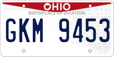 OH license plate GKM9453