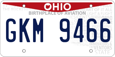 OH license plate GKM9466
