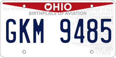 OH license plate GKM9485