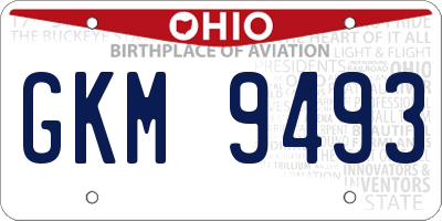OH license plate GKM9493