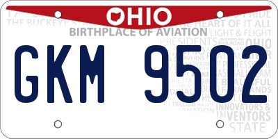 OH license plate GKM9502