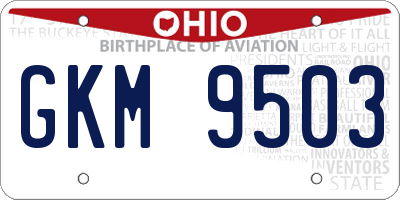 OH license plate GKM9503