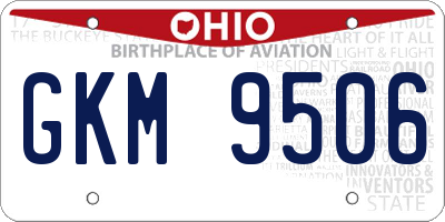 OH license plate GKM9506