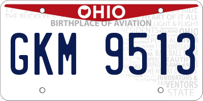 OH license plate GKM9513