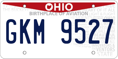 OH license plate GKM9527