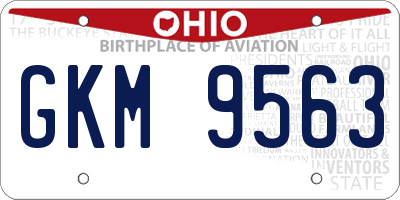 OH license plate GKM9563