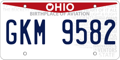 OH license plate GKM9582