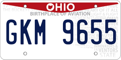 OH license plate GKM9655